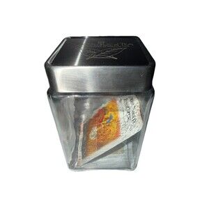 The Republic Of Tea 1.5 Quart Glass Jar Empty with Lid Insert storage organize